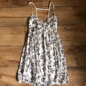 Hollister White Floral Babydoll Dress